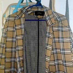 Plaid long coat